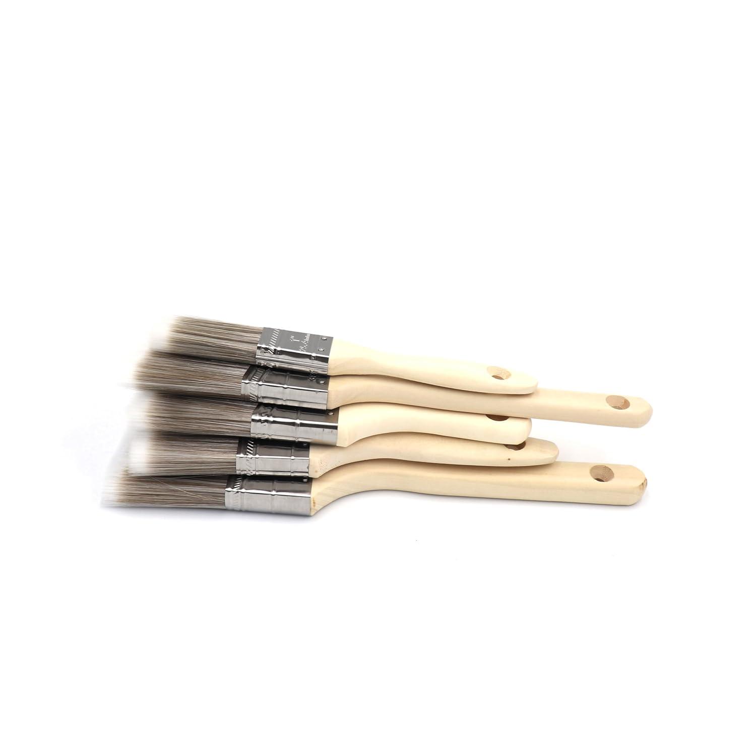 Pro Grade Premium Paint Brushes, 5 Piece Variety Set, Interior/Exterior Painting