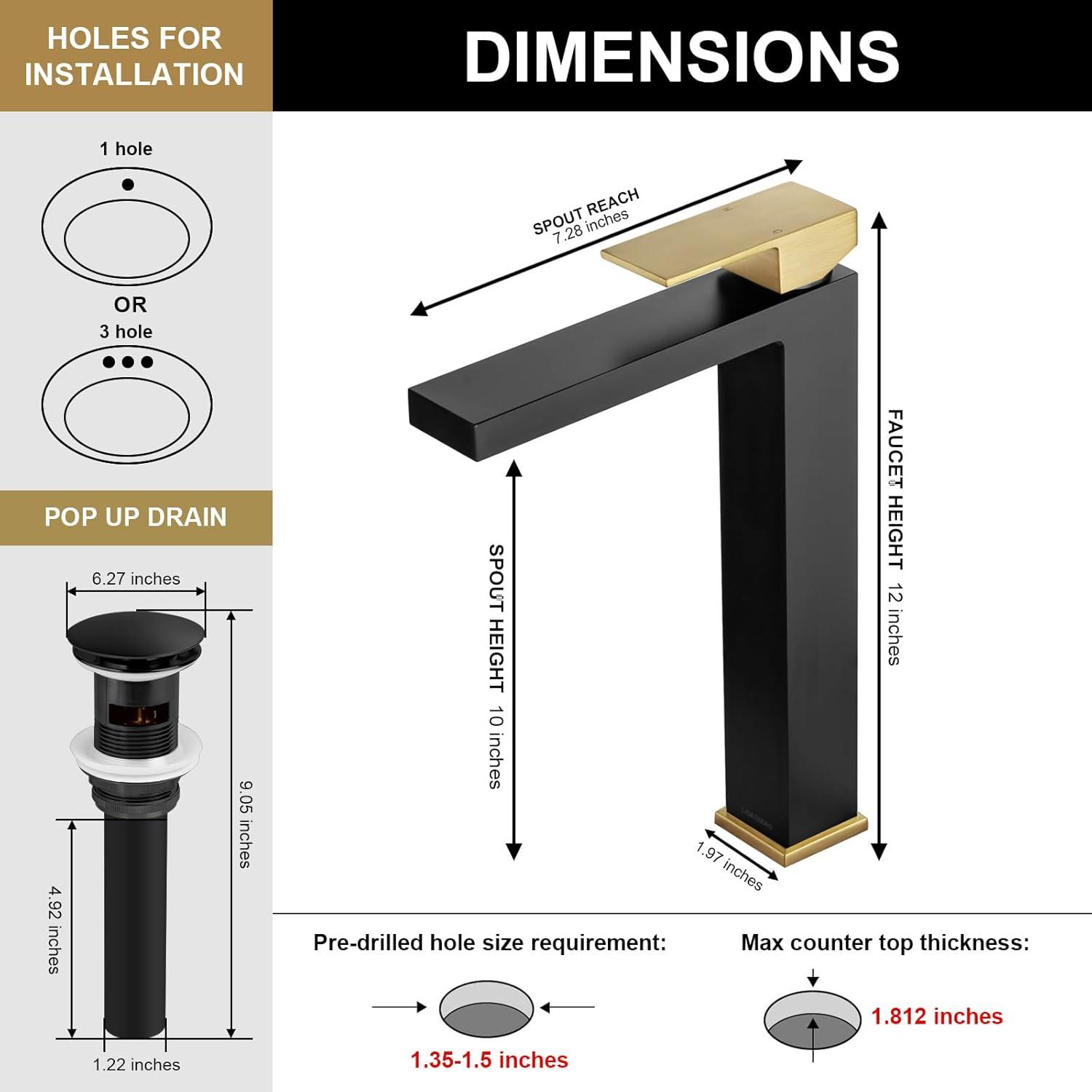 Single-handle Bathroom Faucet with Drain Assembly