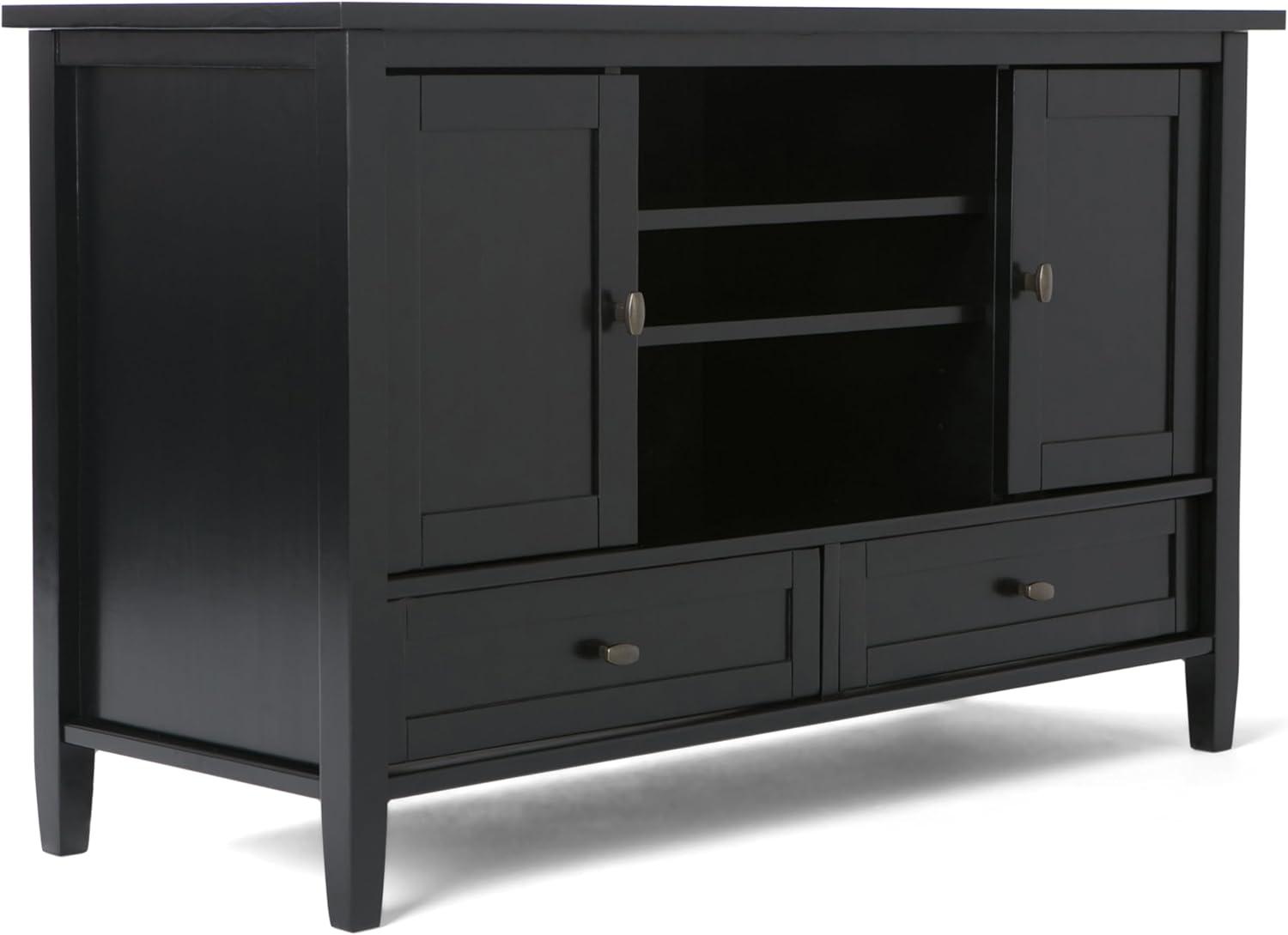 Simpli Home Warm Shaker 47"W Solid Wood TV Stand for TVs up to 55" with 2 Storage Cabinets and 2 Drawers