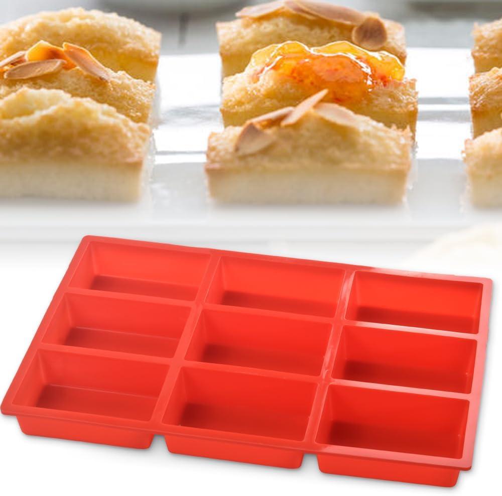 Red Silicone Non-Stick 9-Cavity Mini Loaf Pan Set