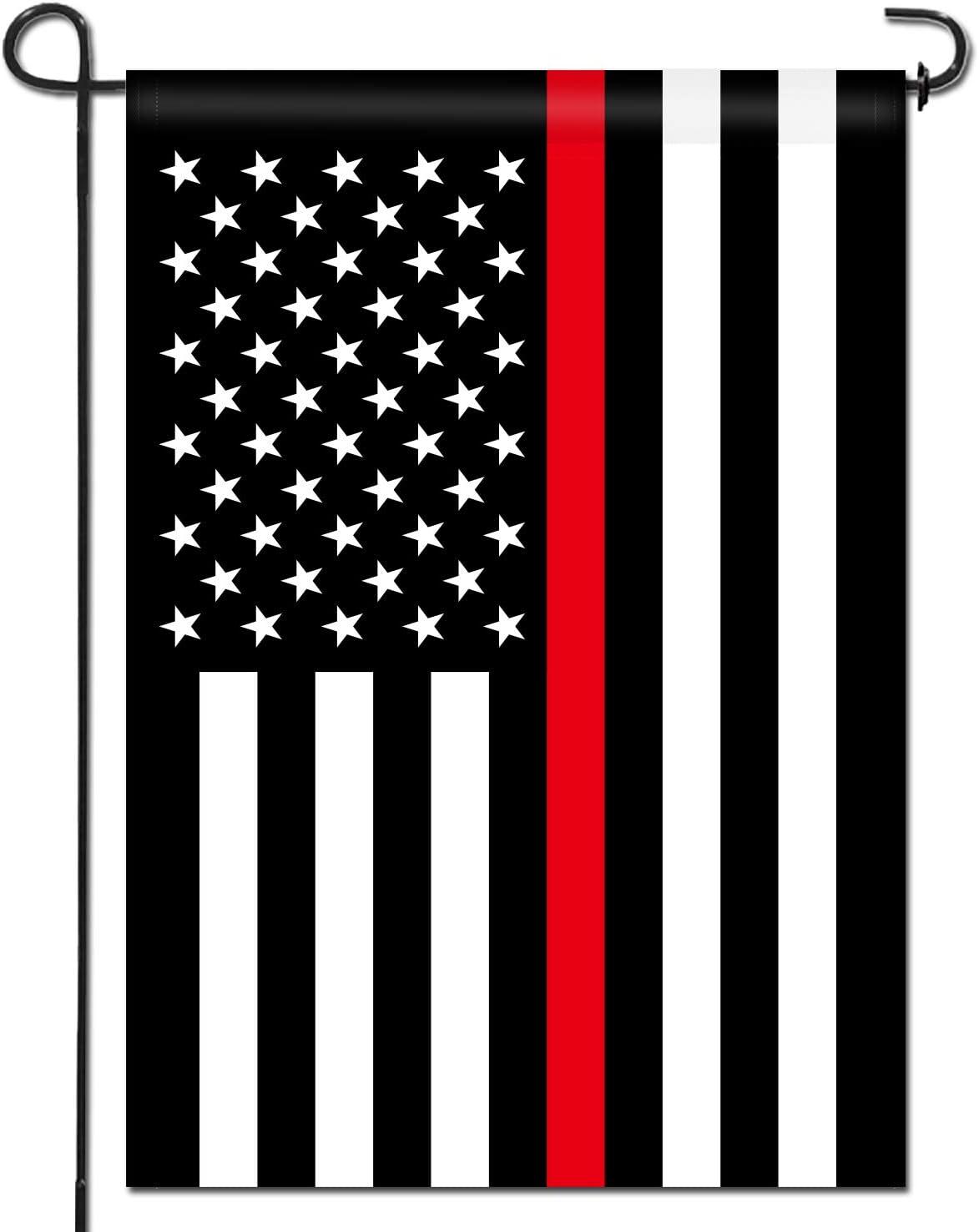 Patriotic Black and Red Double-Sided Polyester Garden Flag