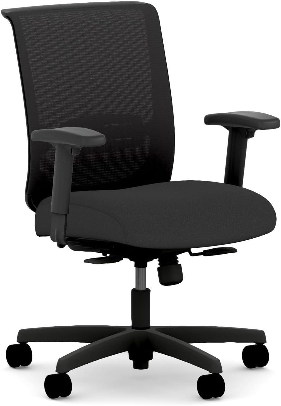 HON HONCMY1AACCF10 Convergence Supports Up to 275 lbs. Synchro-Tilt and Seat Glide Mesh Mid-Back Task Chair - Black