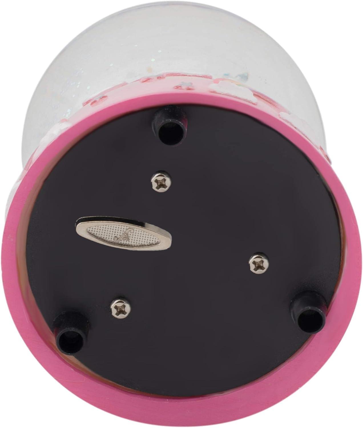 Pink Resin Unicorn and Rainbow Musical Snow Globe