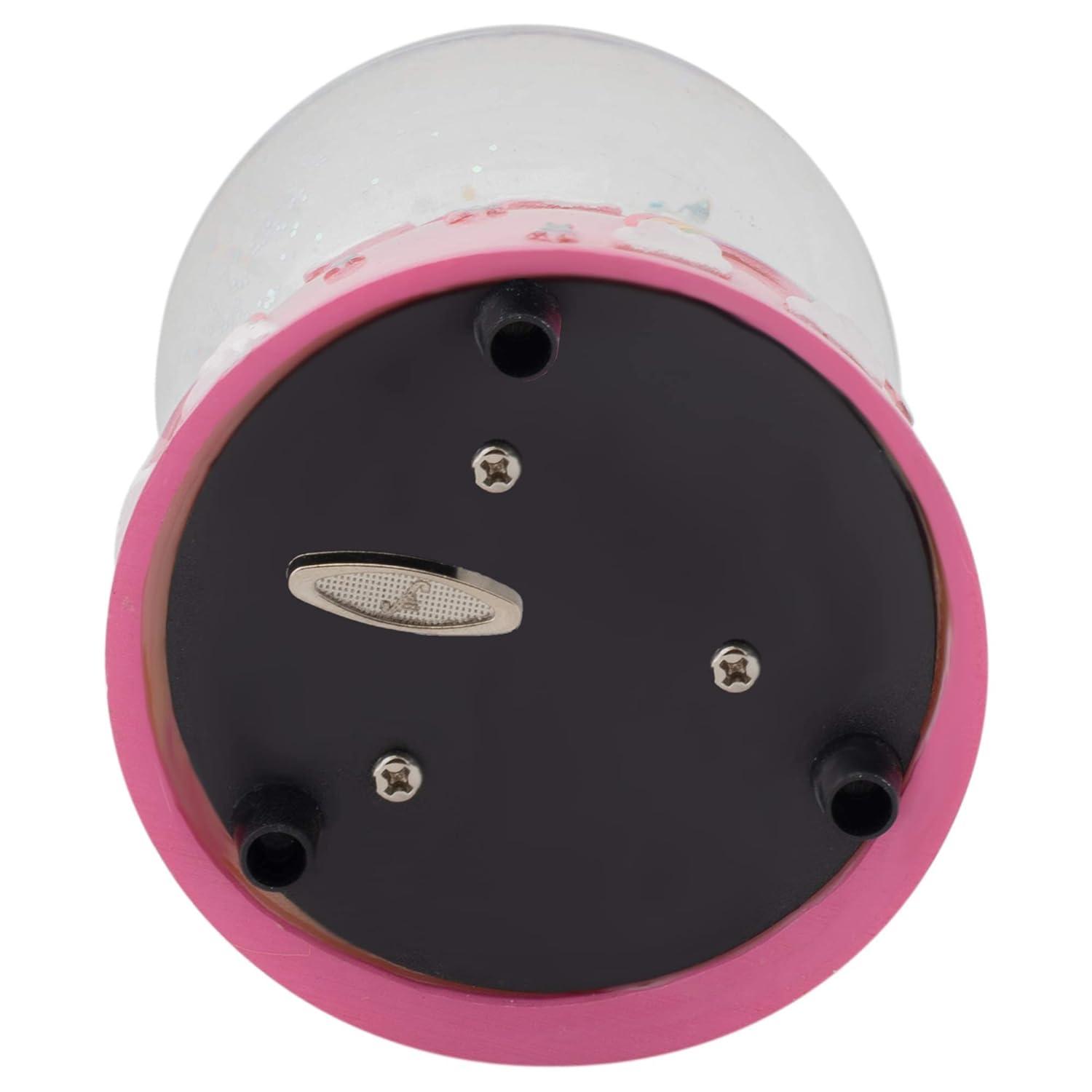 Pink Resin Unicorn and Rainbow Musical Snow Globe