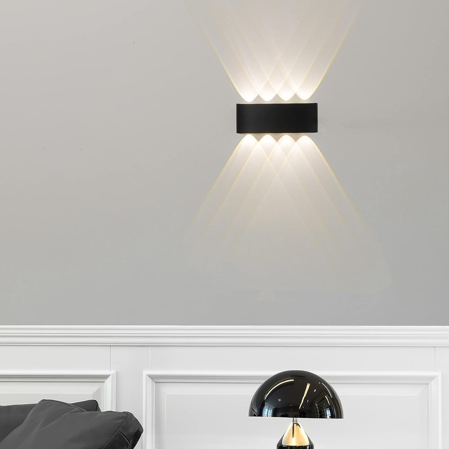 Quickway Imports Waterproof Black Aluminum Wall Lamp for Indoors and Outdoors - Sleek Design