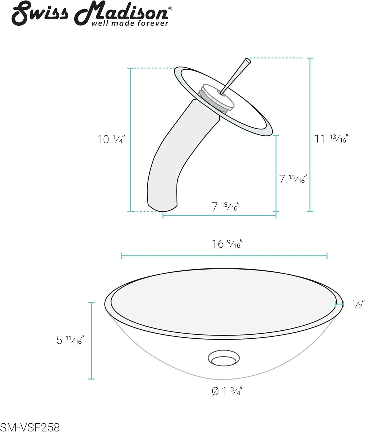 Cascade 16.5 Glass Vessel Sink with Faucet