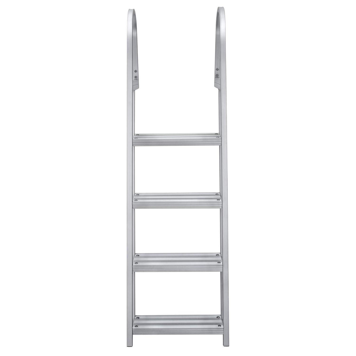 RecPro Marine Pontoon Boat Dock Heavy Duty Aluminum 4 Step Removable Boarding Ladder AL-A4…