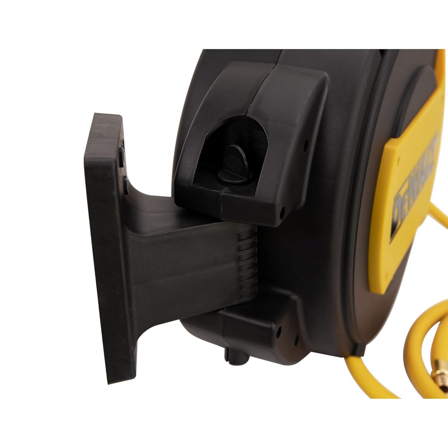 DEWALT 3/8 in. x 50 ft. Enclosed Air Hose Reel, Automatic, Retractable Air Hose Reel, 300 PSI MAX, Durable Retractable Air Hose for Efficient Use in Workshops and Garages