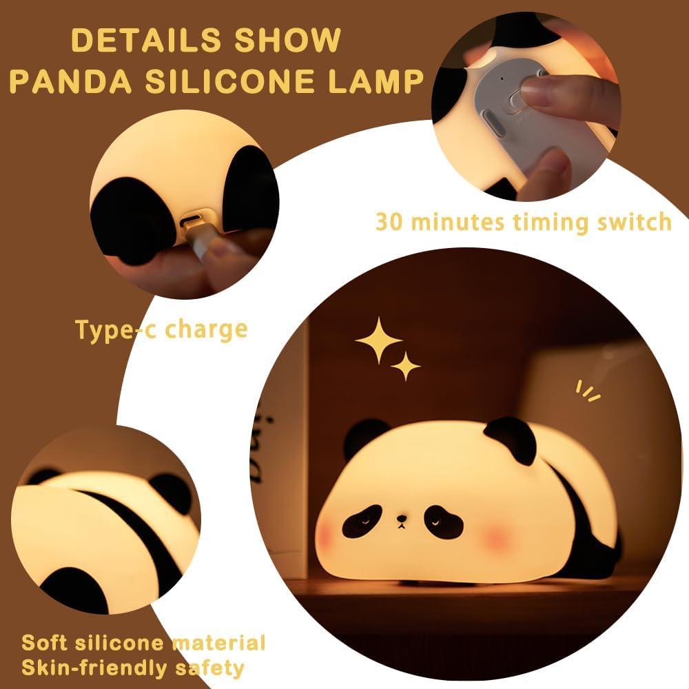 Cute Rechargeable Silicone Panda Night Light for Kids