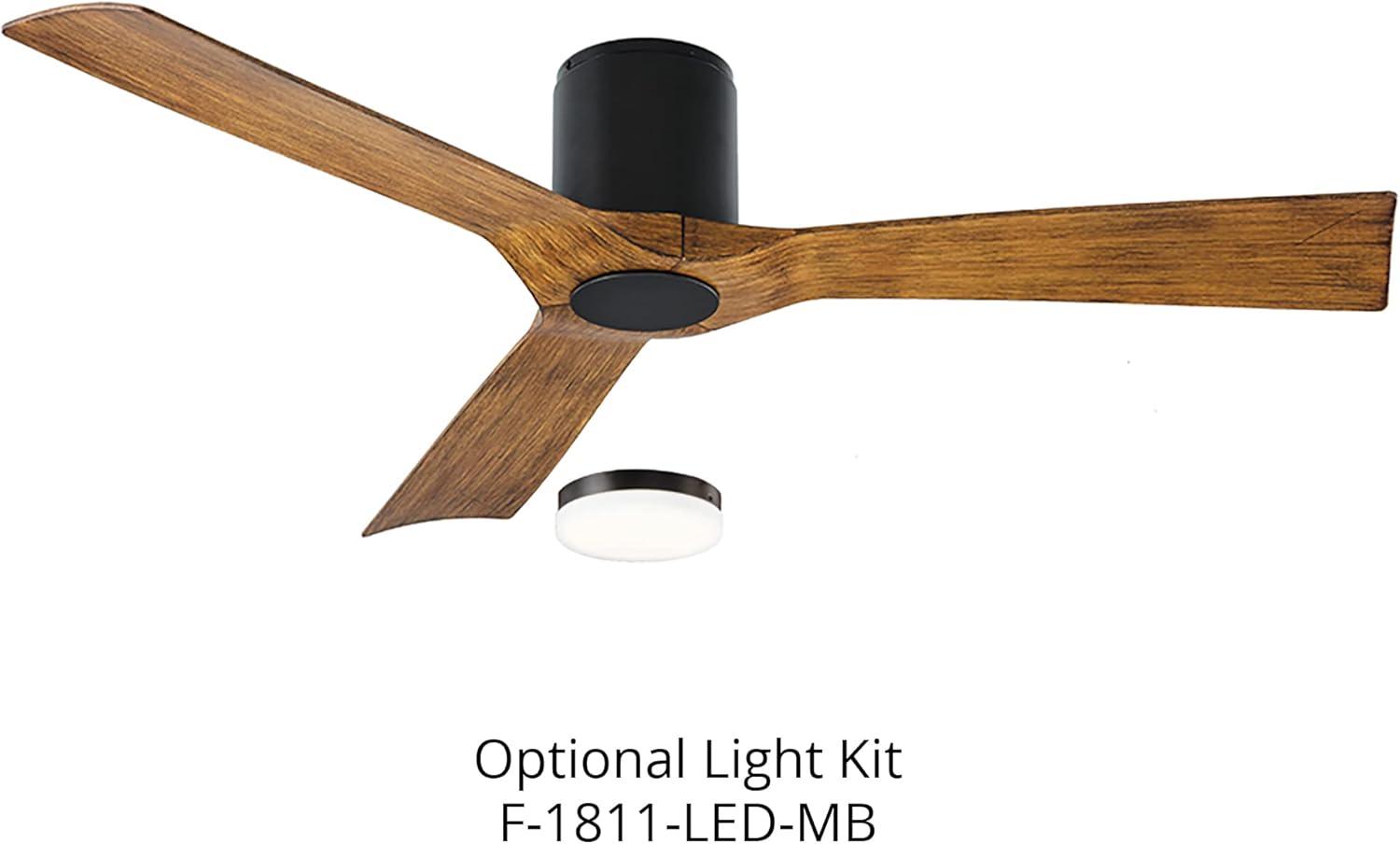 Matte Black LED Ceiling Fan Light Kit with Frosted Glass