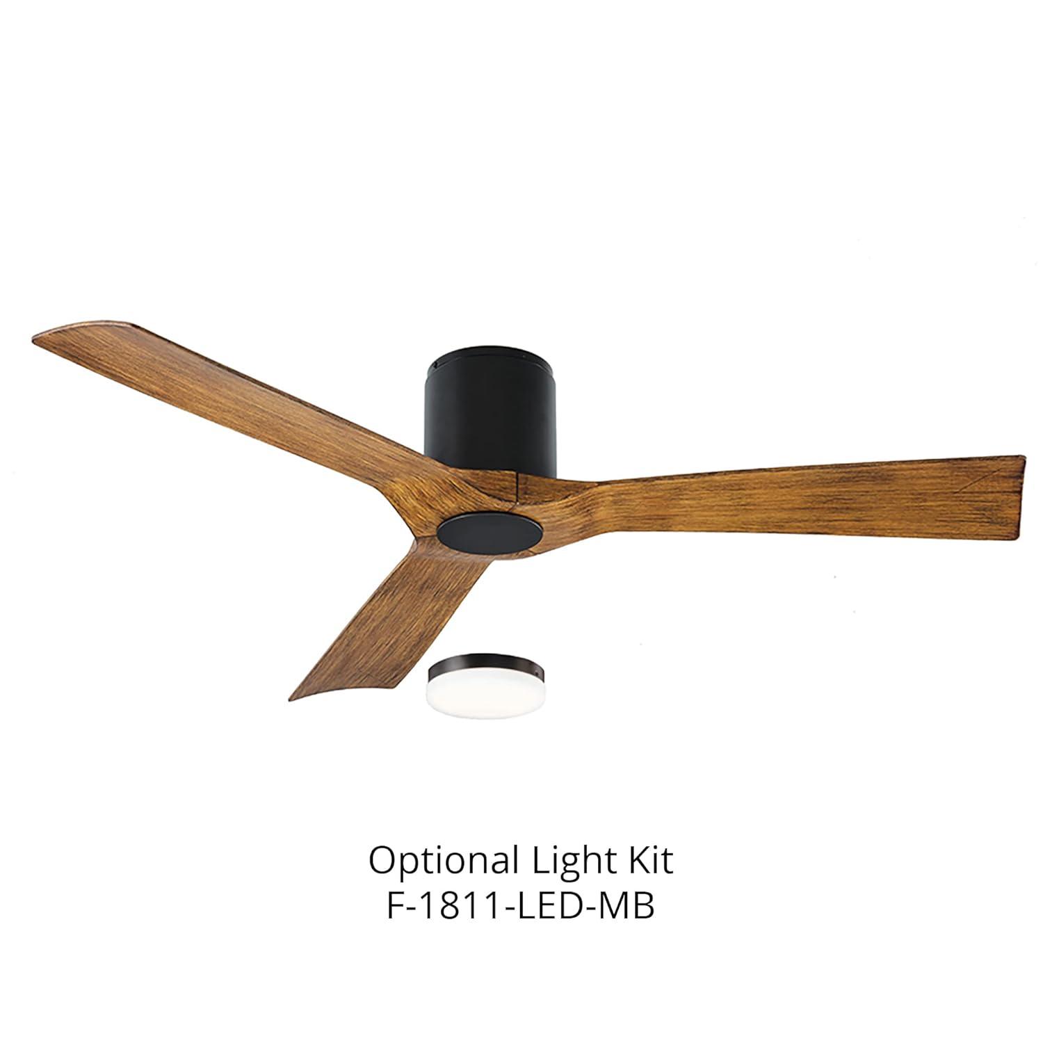 Matte Black LED Ceiling Fan Light Kit with Frosted Glass