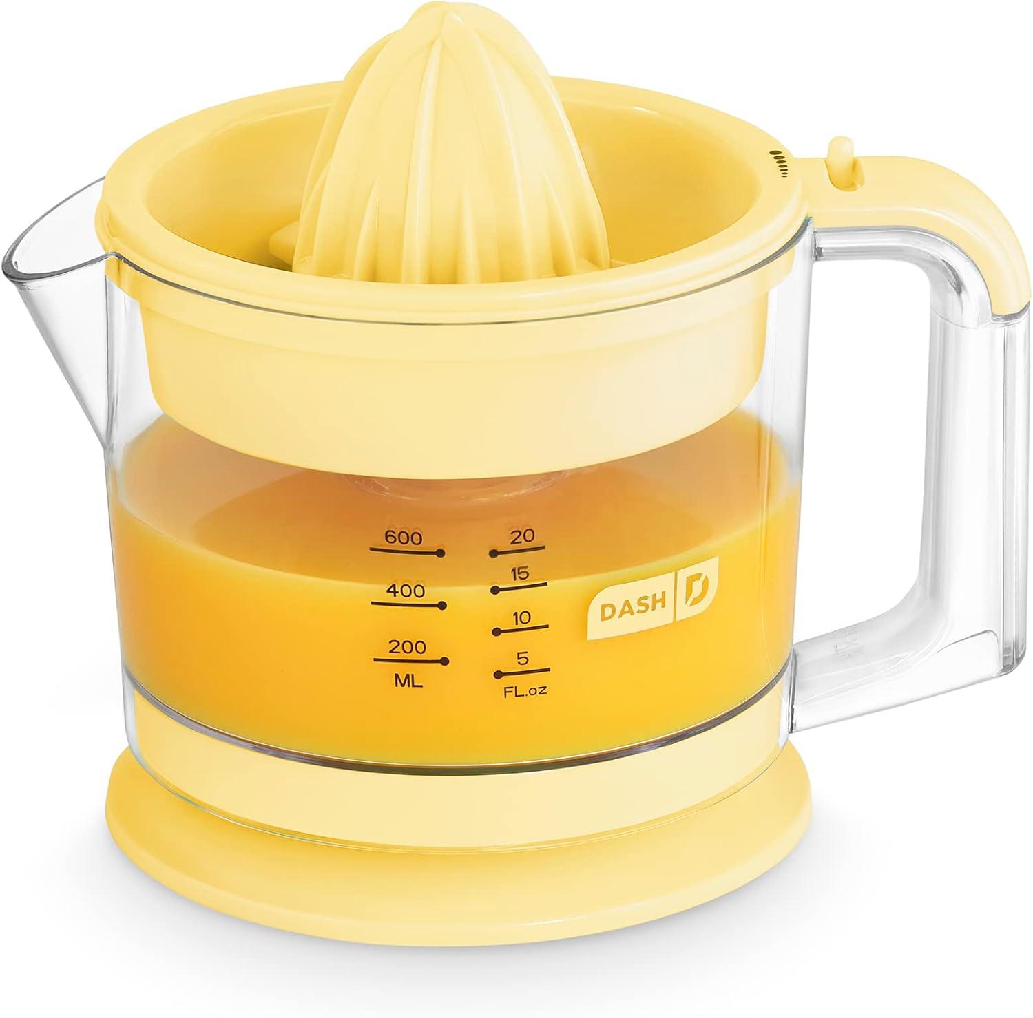 Dash Pale Yellow Electric Dual Citrus Juicer with 32 oz Pitcher