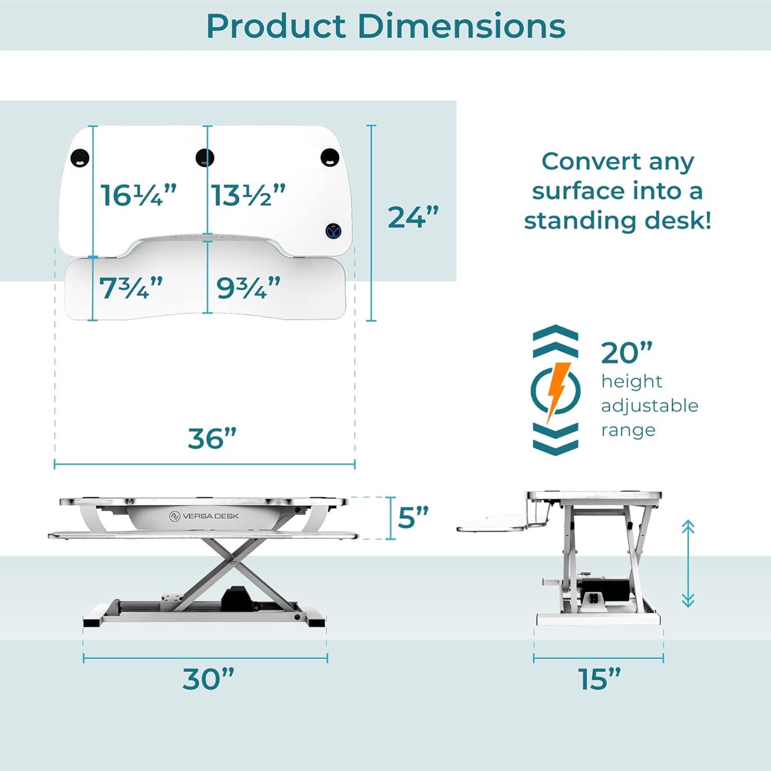 VERSADESK VersaDesk PowerPro Electric Height Adjustable Desk Converter w/ USB Charging Port
