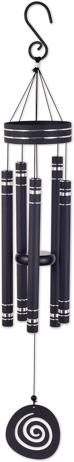 Galaxy Black Aluminum Wind Chime with Spiral Cut Out, 36-Inch