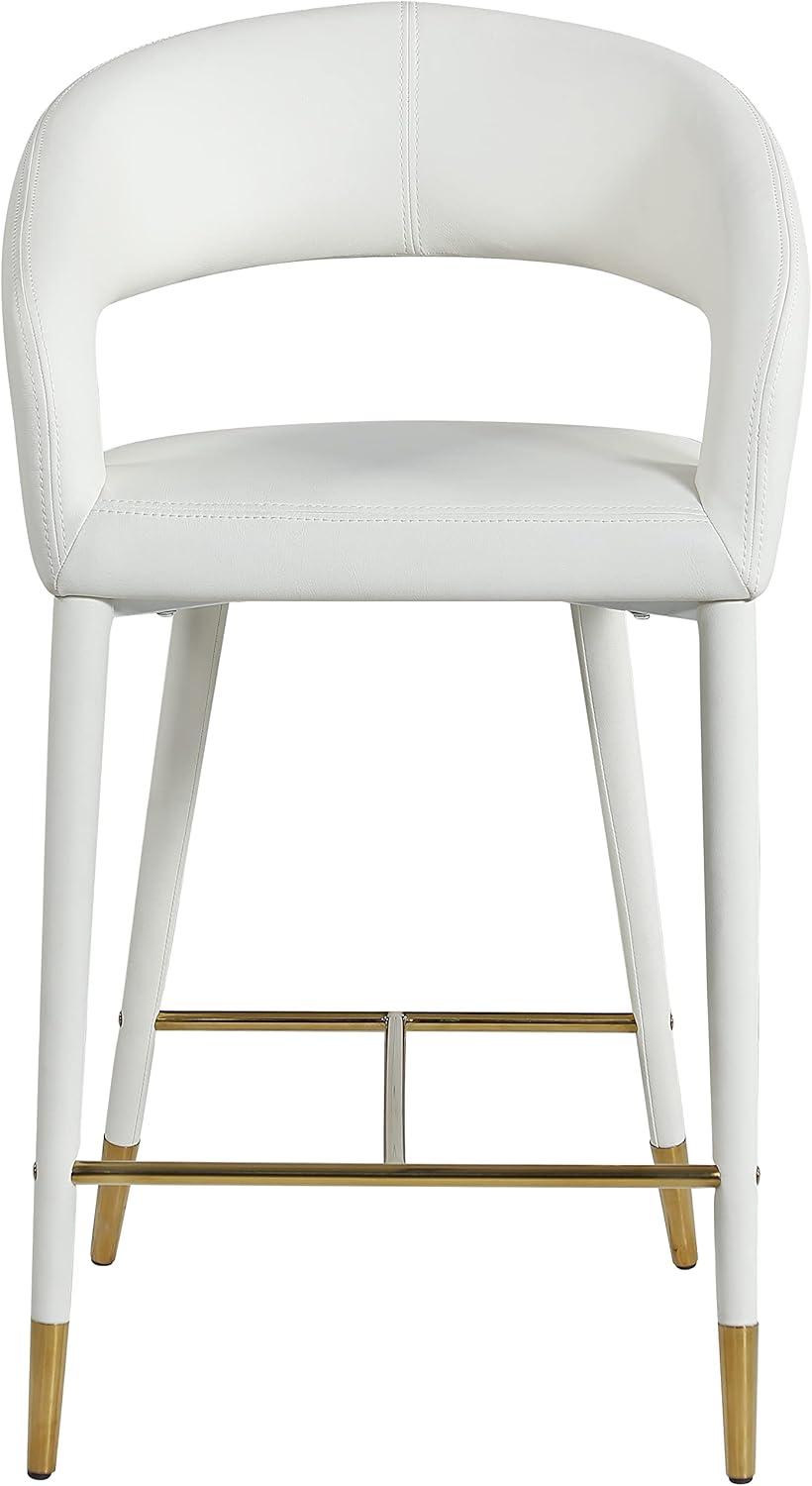 Meridian Furniture Destiny Off White Cream Vegan Leather Stool