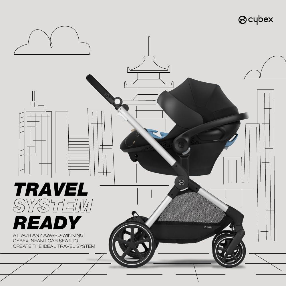 Silver Frame Moon Black All-Terrain Travel System Stroller
