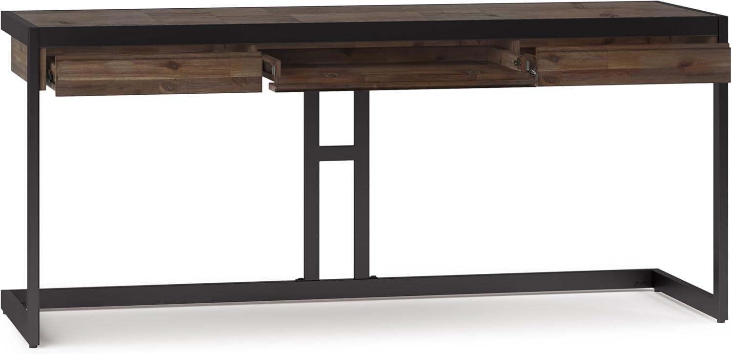 Erina SOLID ACACIA WOOD Industrial 72 " Large Desk in Rustic Natural Aged Brown