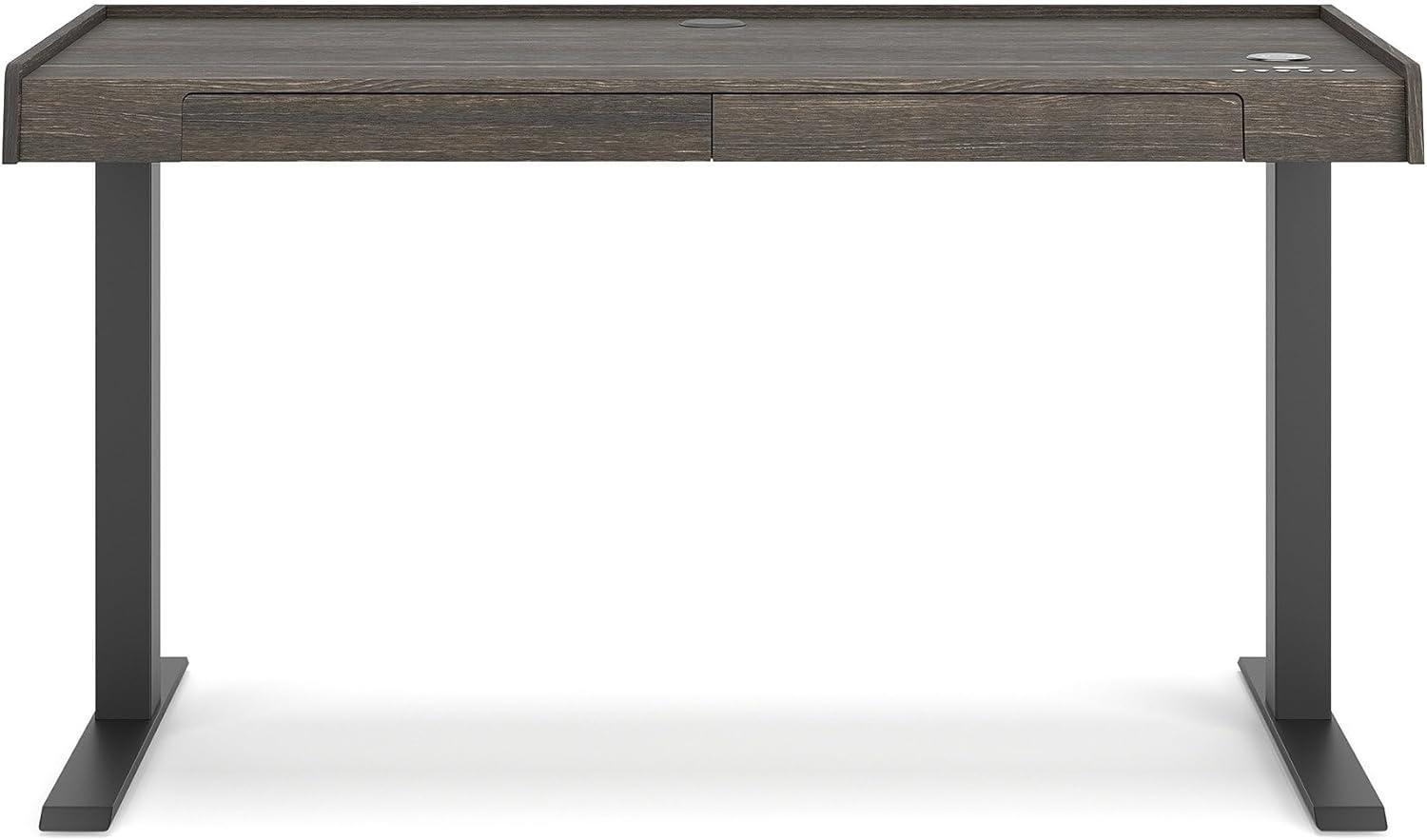 Signature Design by Ashley Contemporary Zendex 55" Adjustable Height Desk, Dark Brown