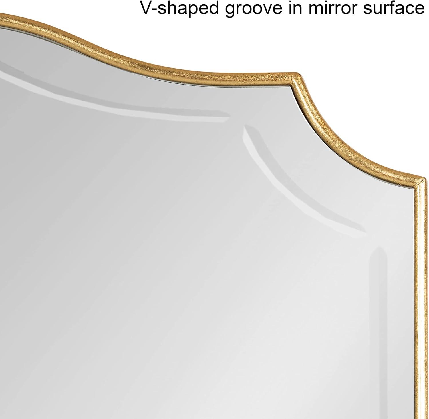 20" x 30" Hollyn Decorative Framed Wall Mirror Gold - Kate & Laurel All Things Decor: Chic Scalloped Edge, Hangs Both Ways