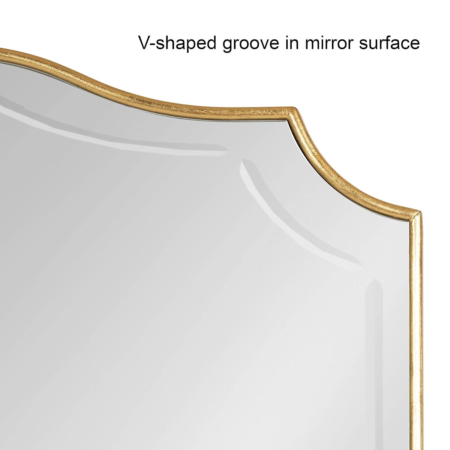 20" x 30" Hollyn Decorative Framed Wall Mirror Gold - Kate & Laurel All Things Decor: Chic Scalloped Edge, Hangs Both Ways