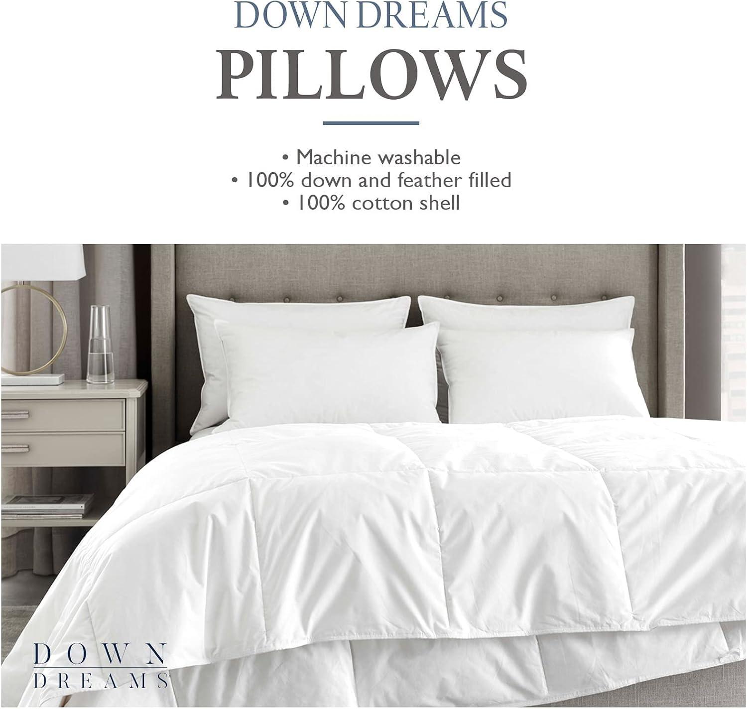 Down Dreams Manchester Mills Classic Pillows - Queen/Medium Support, 2-Pack