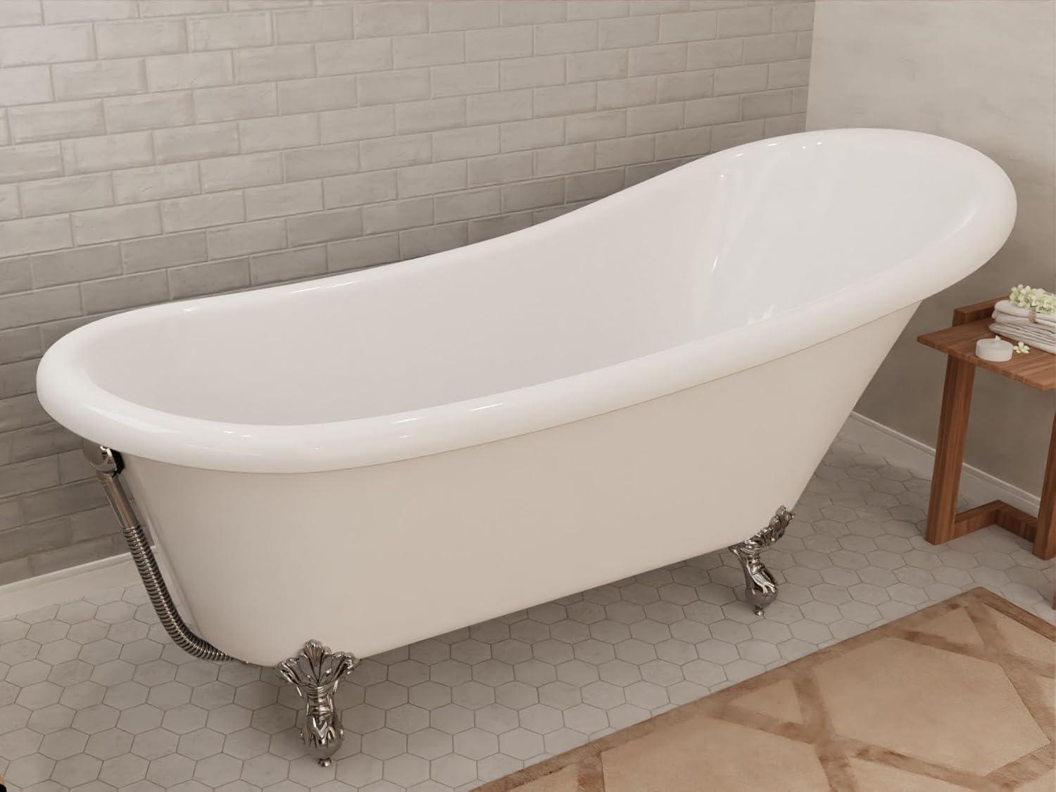 Diamante Series 67.32'' x 29.53'' Freestanding Soaking Acrylic Bathtub