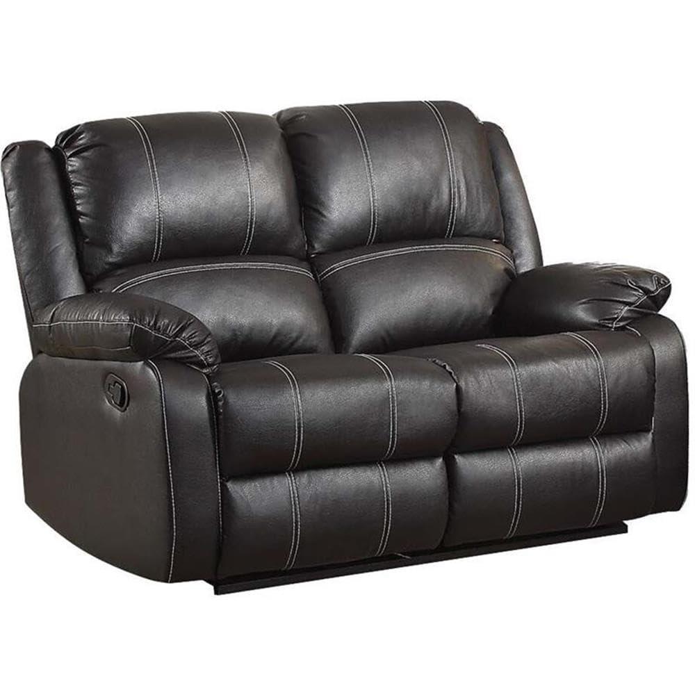 Metal and Leatherette Rocker Recliner with Cushioned Armrests Black - Saltoro Sherpi