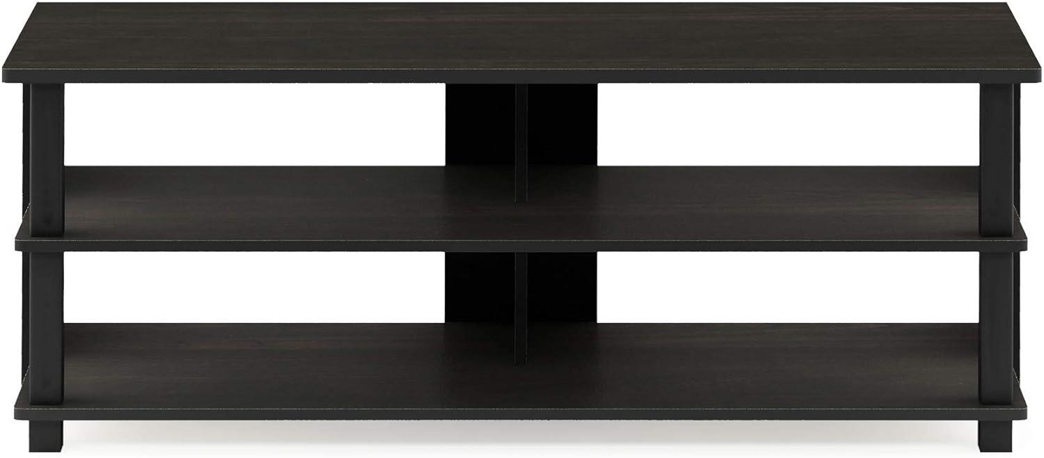 Espresso Black Modern 3-Tier Particle Board TV Stand for Up to 48" TV