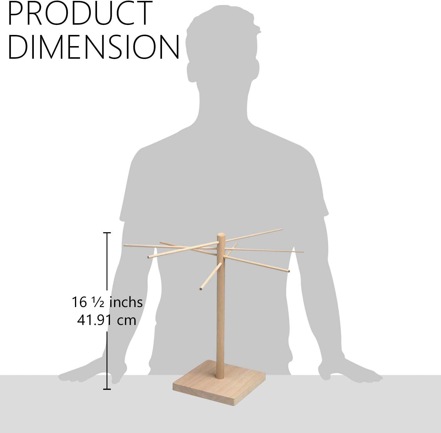 Natural Rubberwood Pasta Drying Rack with 8 Arms