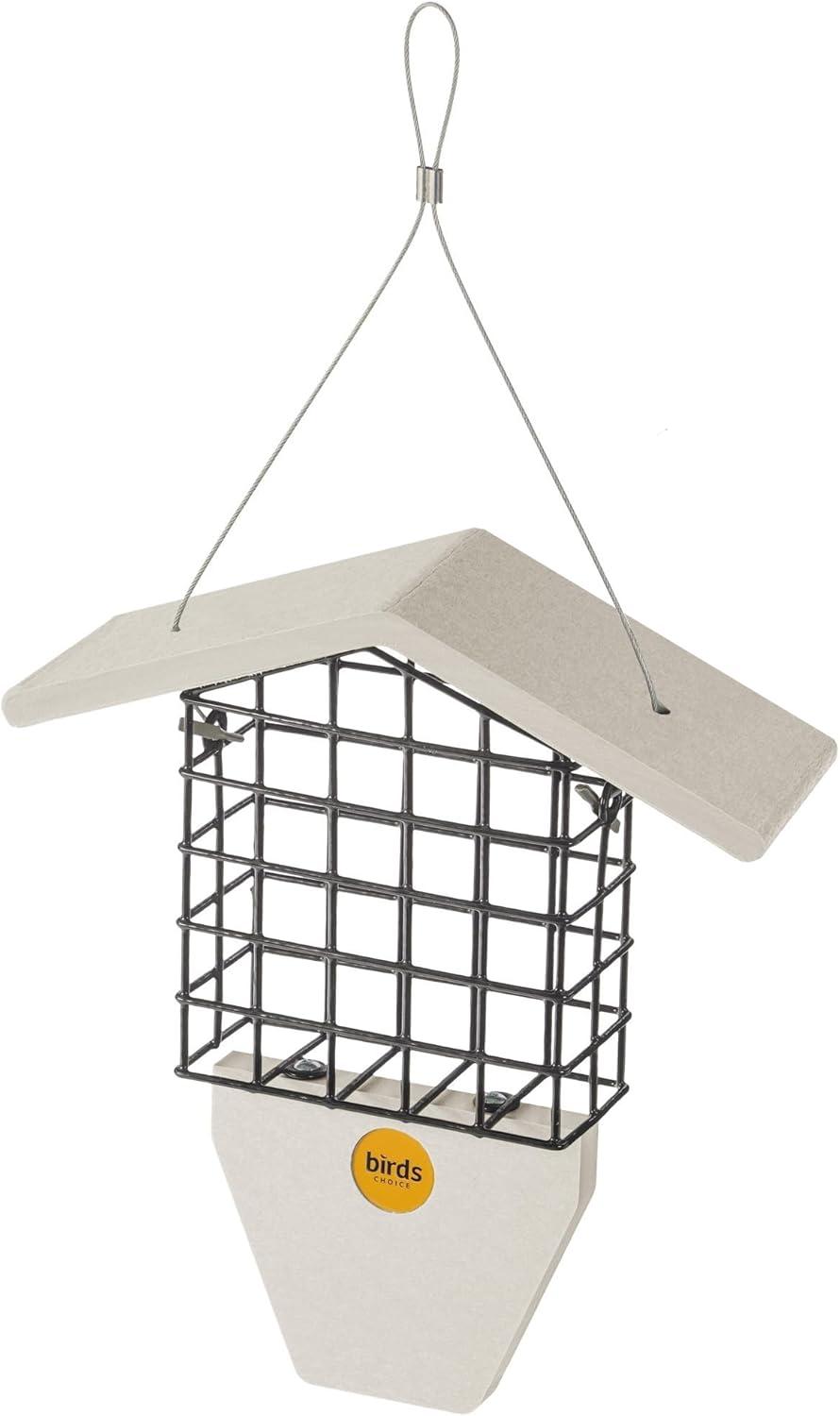 Birds Choice Suet Feeder with Tail Prop for Single Cake in Green Recycled Plastic