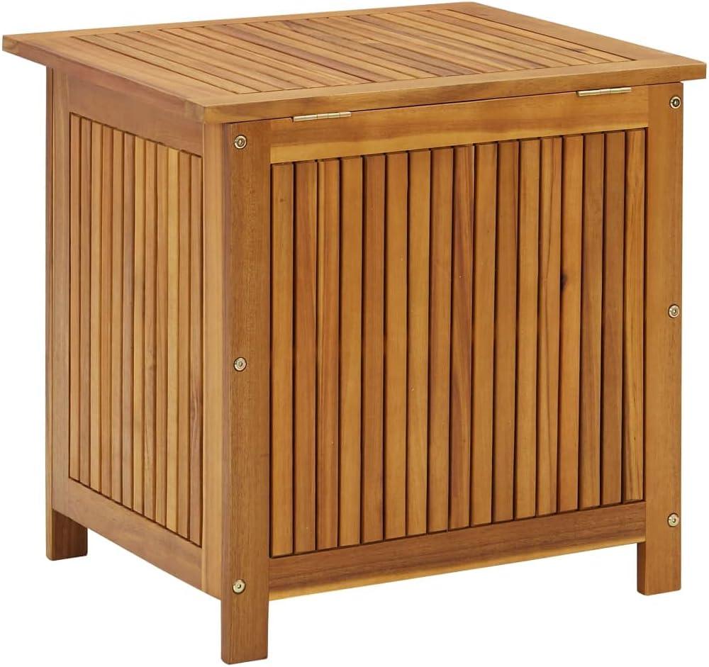 vidaXL Patio Storage Box Cushion and Blanket Outdoor Garden Solid Wood Acacia