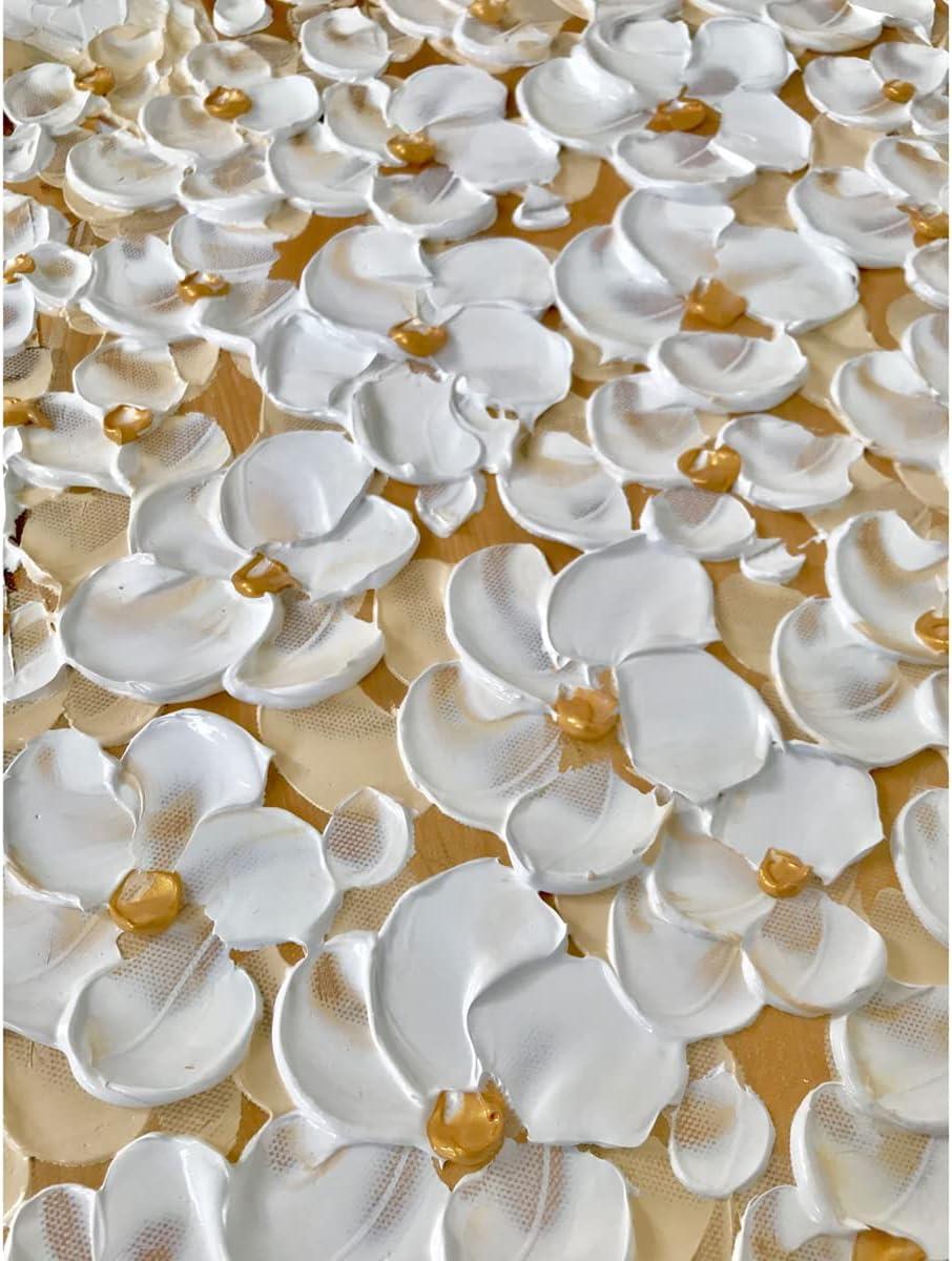 Paimuni 100% Hand Painted Canvas Wall Art Italy Town Mediterranean Tuscany Sea Coast Flowers Oil Painting Stretched and Framed Ready to Hang Landscape Scenery Wall Decor 24x36 Inch