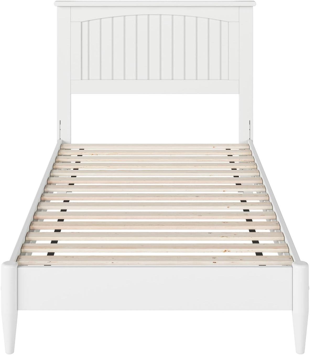 AFI Naples Queen Solid Wood Low Profile Platform Bed, White