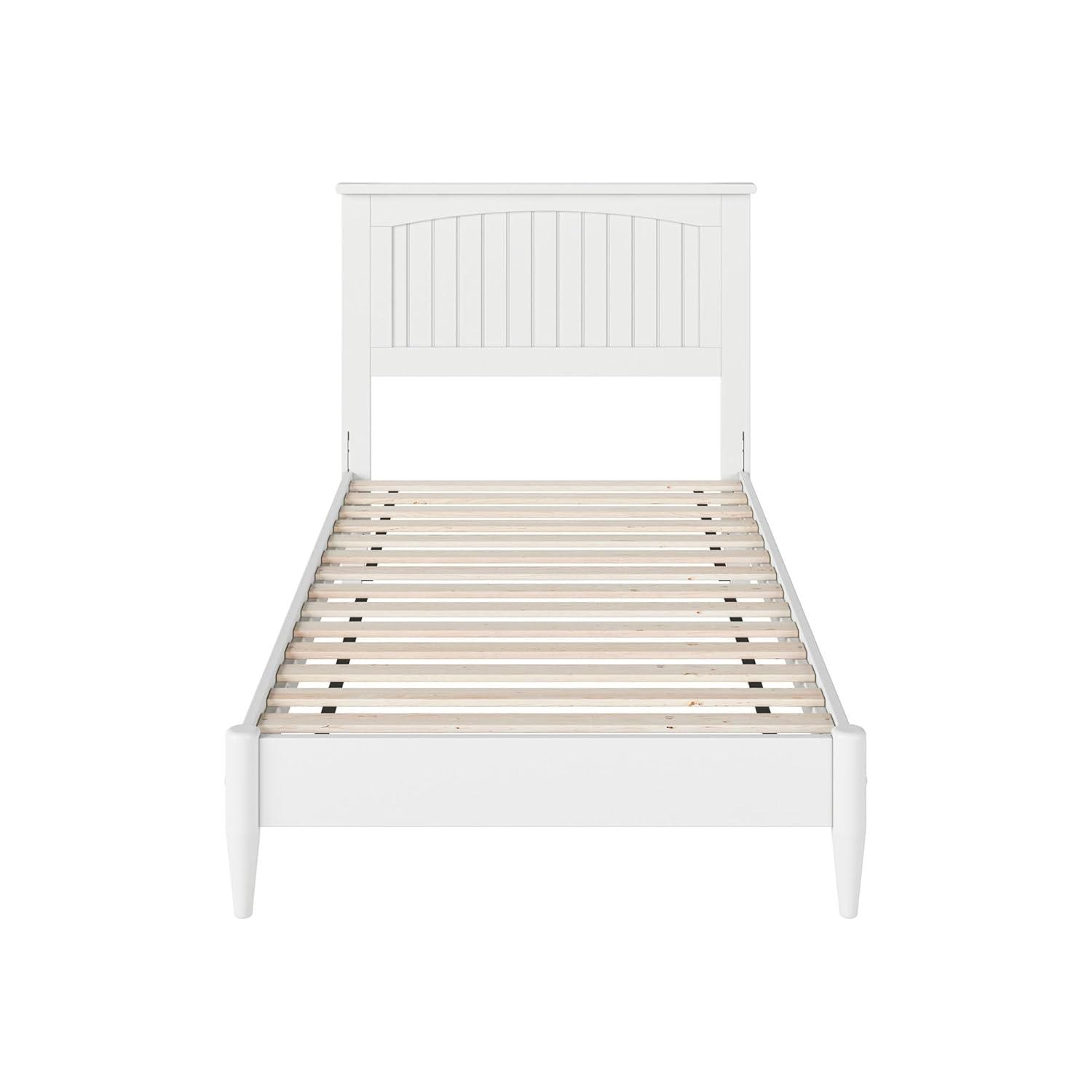AFI Naples Queen Solid Wood Low Profile Platform Bed, White