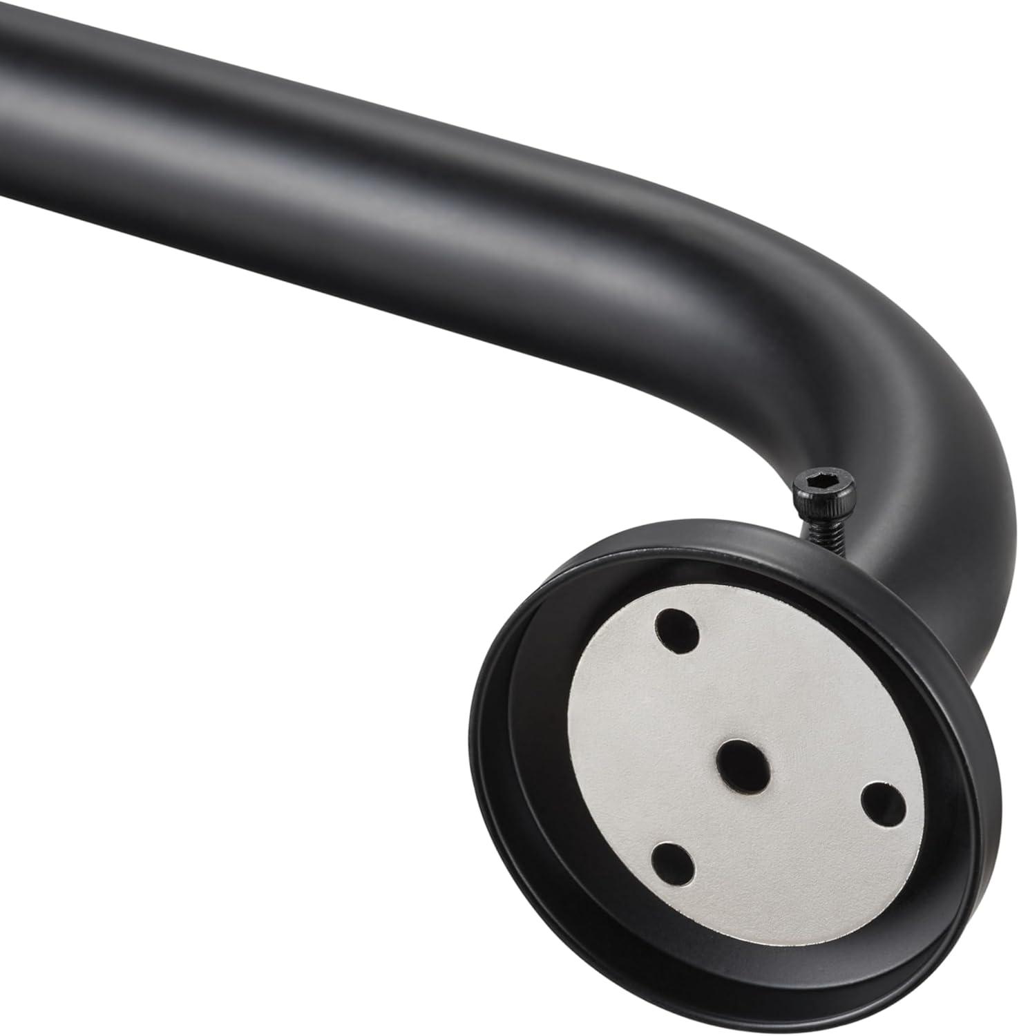 Eclipse Barnes 1" Blackout Wrap Curtain Rod, 28-48", Matte Black