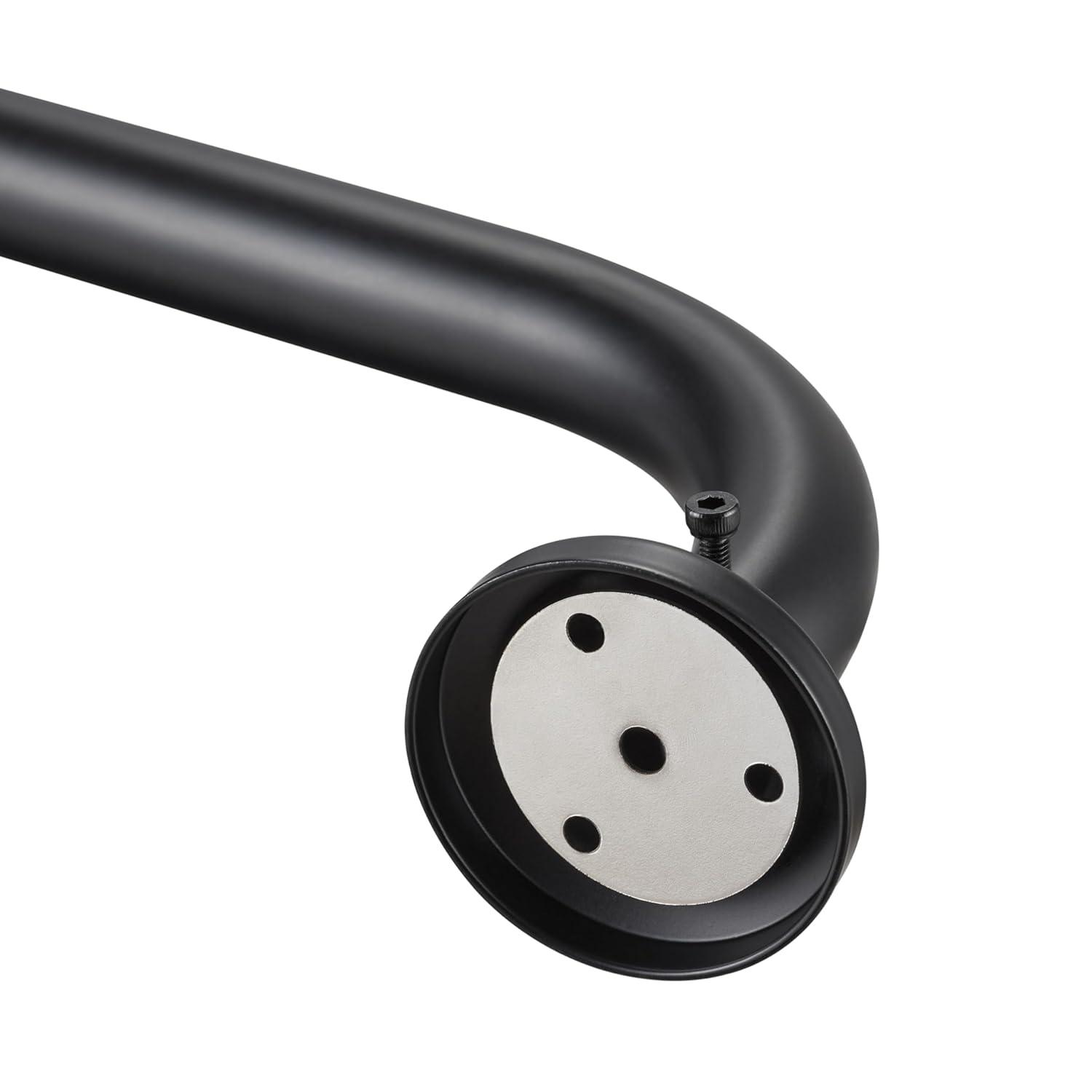 Eclipse Barnes 1" Blackout Wrap Curtain Rod, 28-48", Matte Black