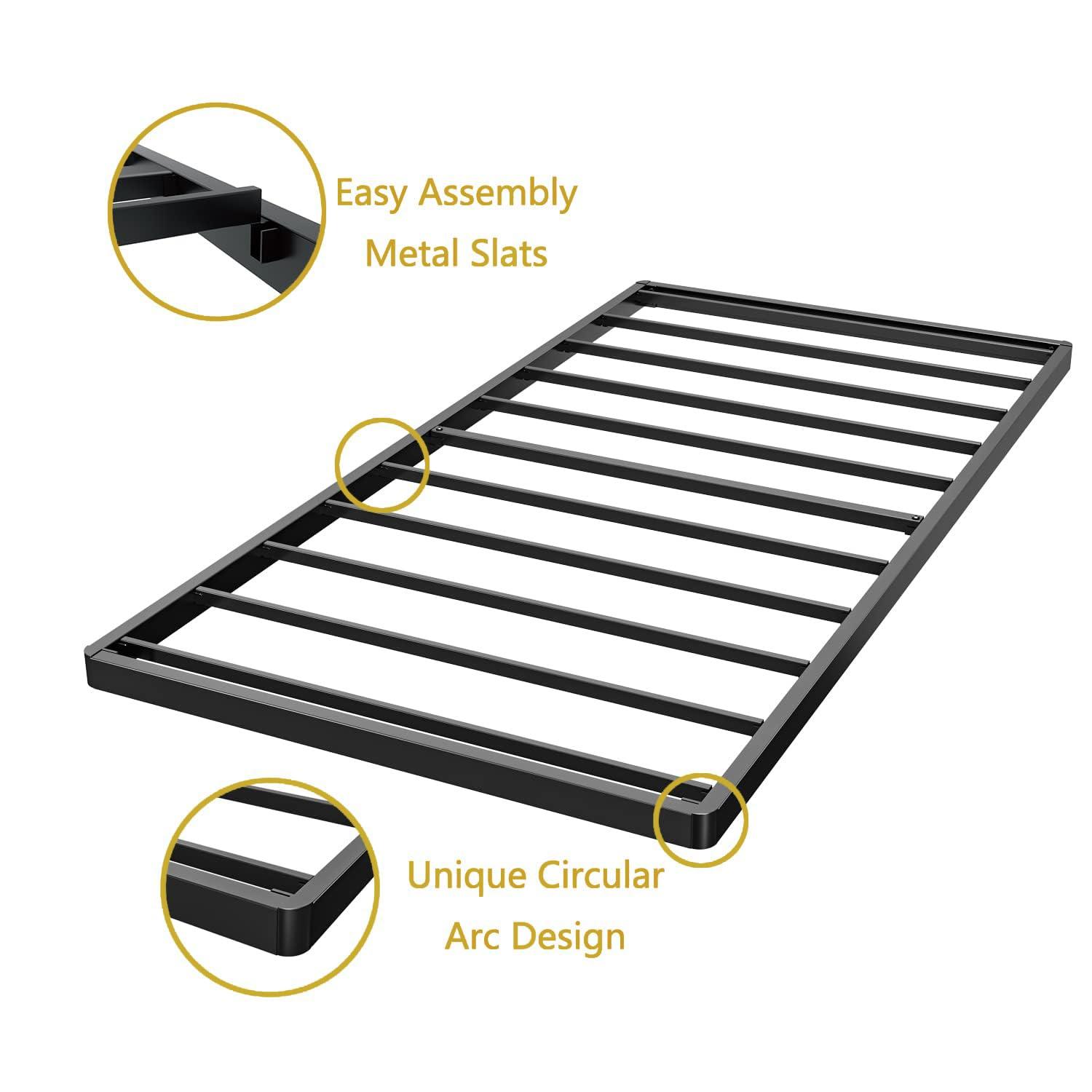 Alwyn Home Bercht 2" Low Profile Metal Box Spring Bunkie Board, Thin Bed Slat Replacement(No legs)