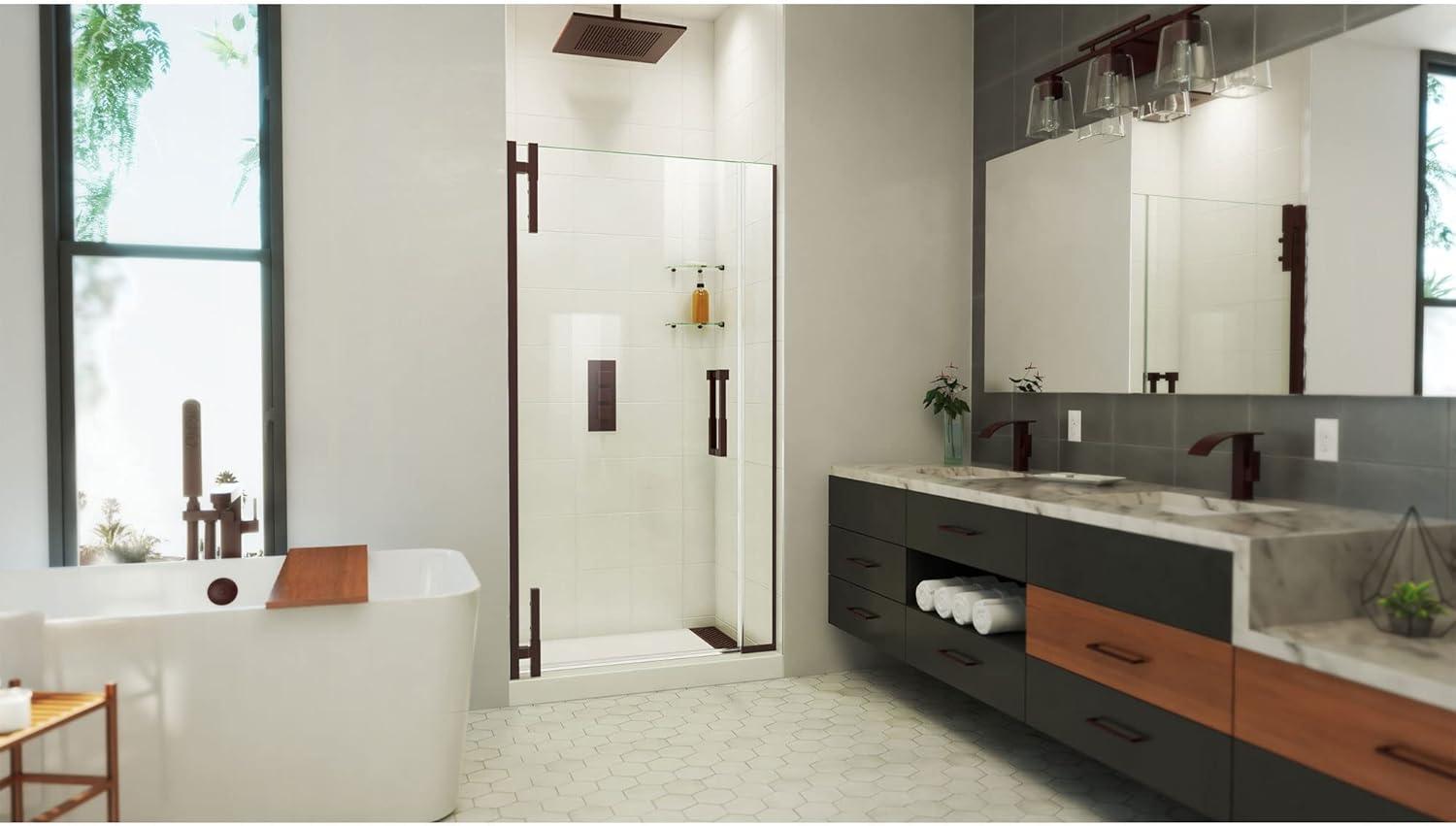 DreamLine Ascend 40-41 in. W x 72 in. H Frameless Pivot Shower Door