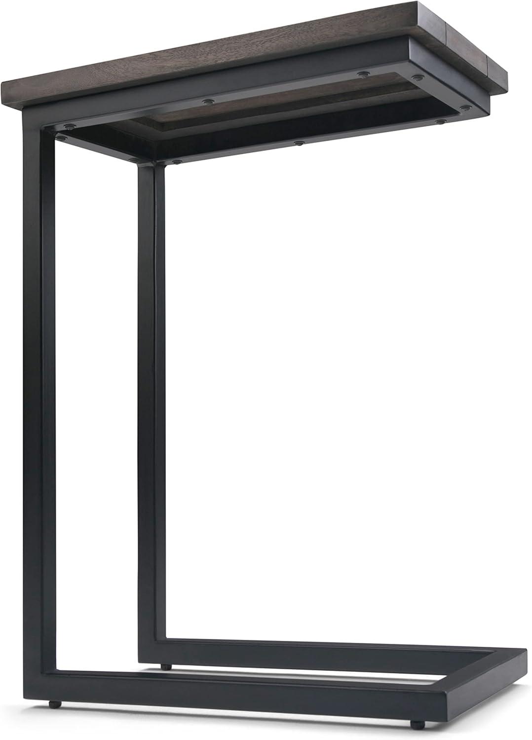 Simpli Home Skyler Contemporary End Table in Walnut and Black