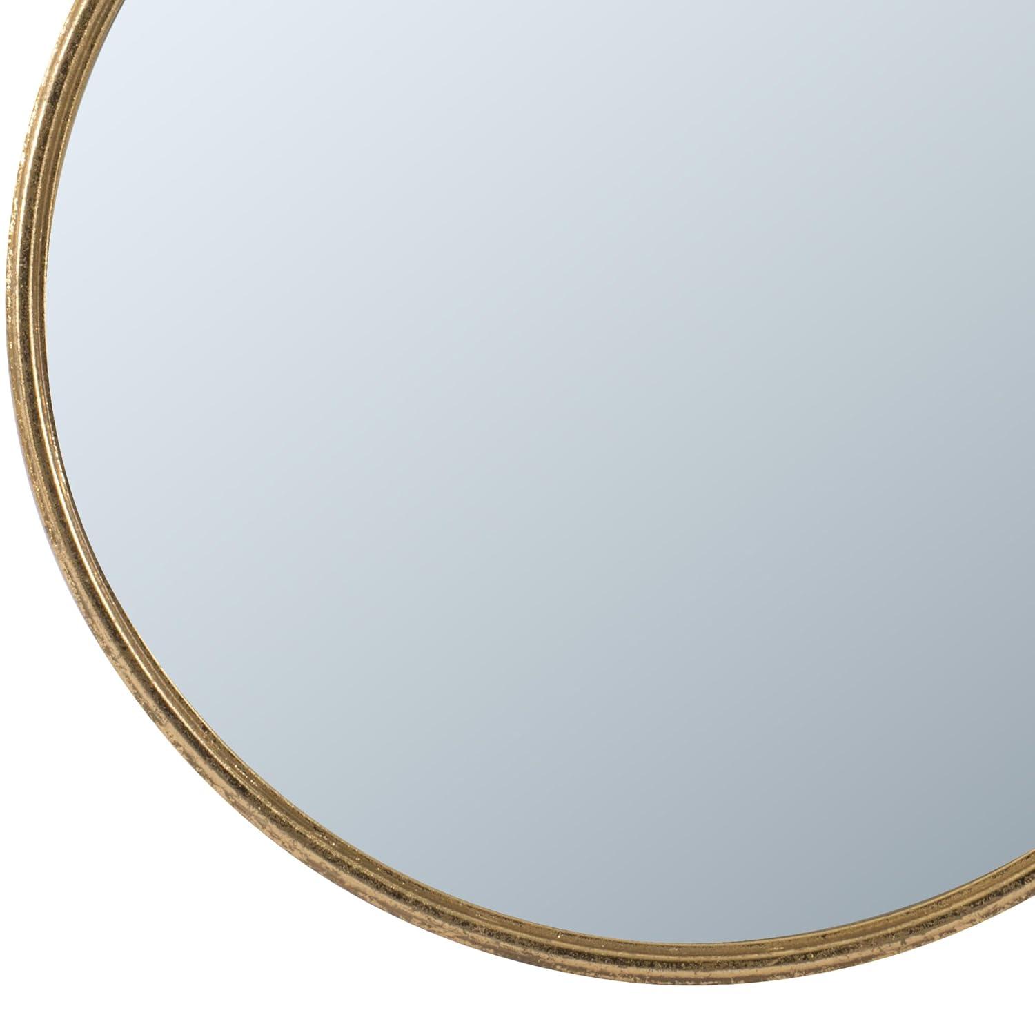 Benjara Oval Shape Metal Frame Wall Mirror, Small, Gold