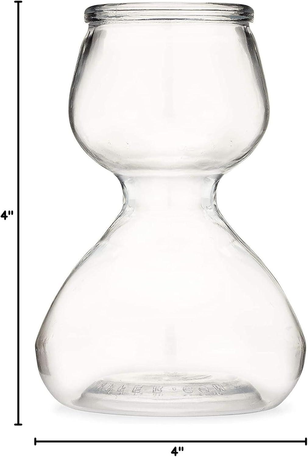 QUAFFER Double Bubble Layered PLASTIC Shot Glass – Clear Chaser Shot Glass Jigger for Smooth Tasty Shots – Fun Unique Split Shot Glasses Barware (Set of 4)