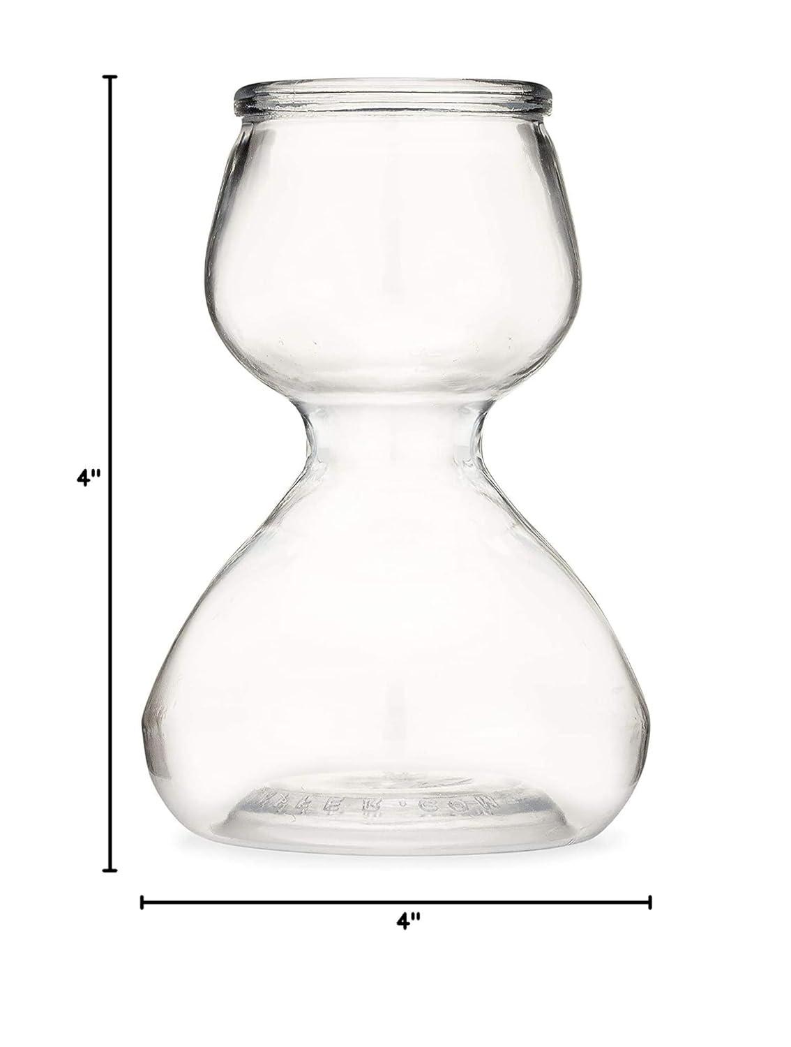 QUAFFER Double Bubble Layered PLASTIC Shot Glass – Clear Chaser Shot Glass Jigger for Smooth Tasty Shots – Fun Unique Split Shot Glasses Barware (Set of 4)