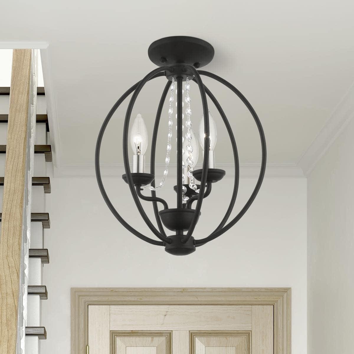 Livex Lighting Arabella 3 - Light Chandelier in Black/Brushed Nickel