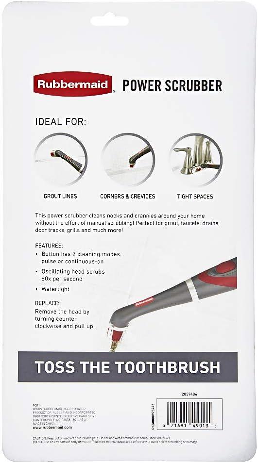 Rubbermaid Power Scrubber with 1 All-Purpose Scrubbing Head and 1 Grout Scrubbing Head