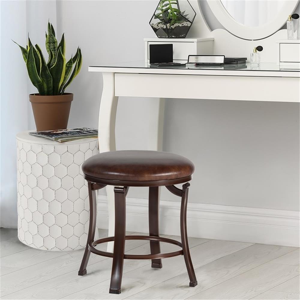 Furniture Hastings Backless Vanity Stool, Antique Brown