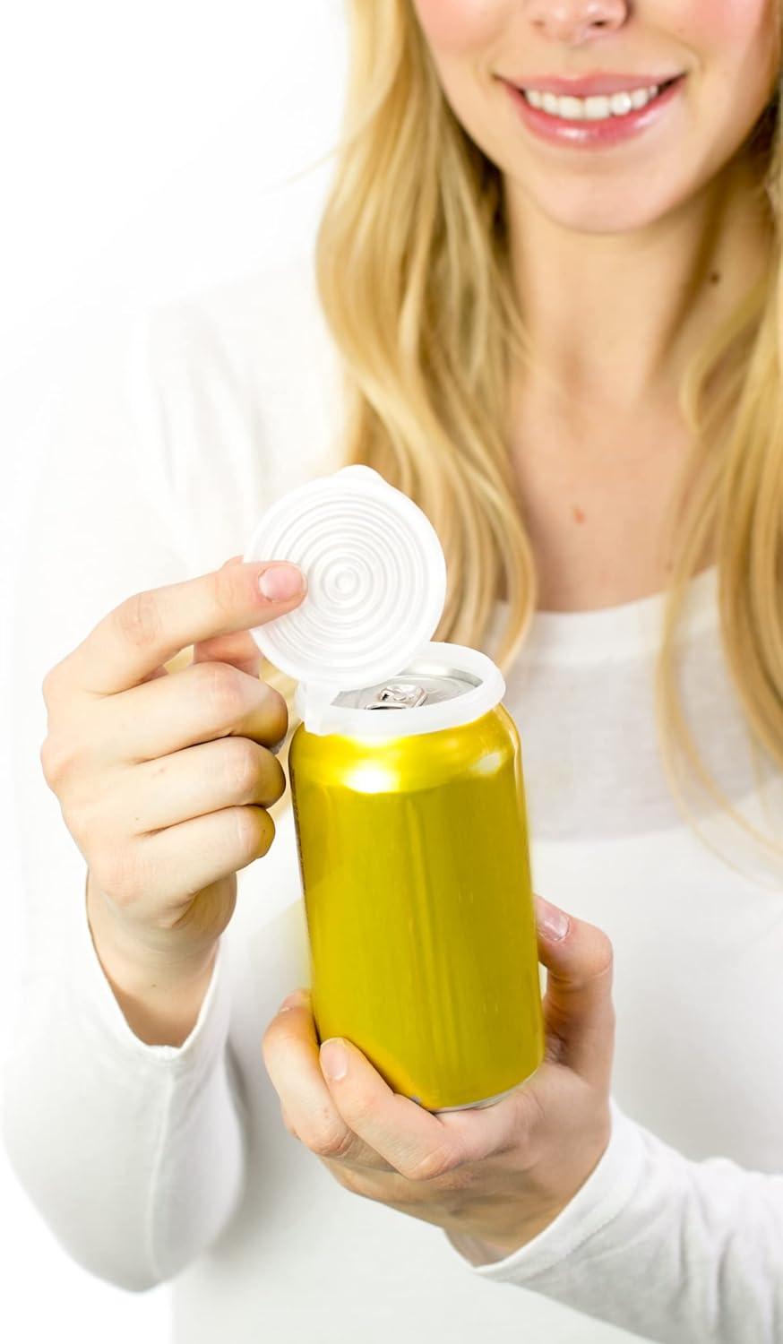 Smarter-Seal, 12-Pack, Reusable, BPA Free, Pop or Beverage Can Lids, Covers, Protectors, Toppers For Soda, Seltzer, Beer, Energy Drinks