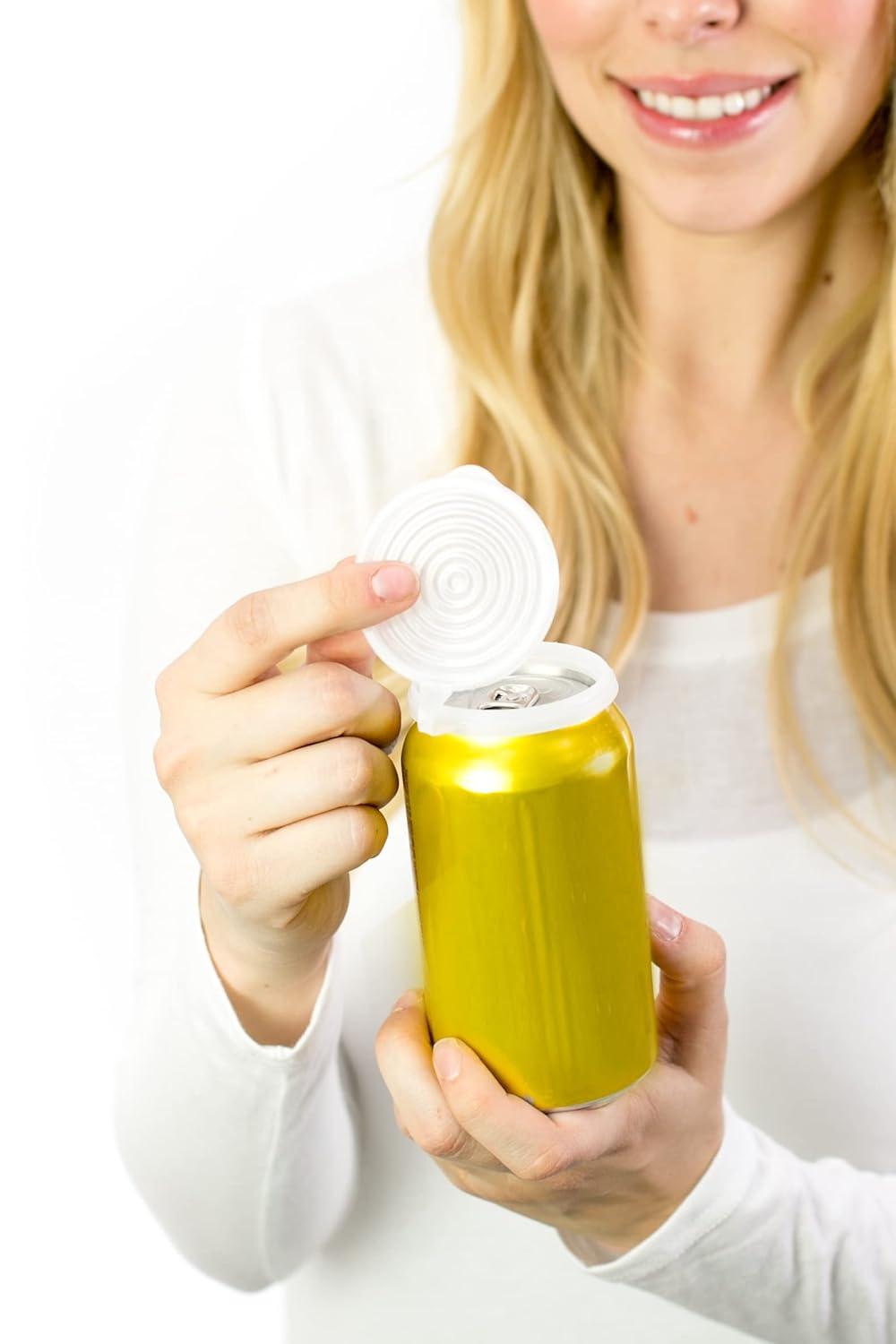 Smarter-Seal, 12-Pack, Reusable, BPA Free, Pop or Beverage Can Lids, Covers, Protectors, Toppers For Soda, Seltzer, Beer, Energy Drinks