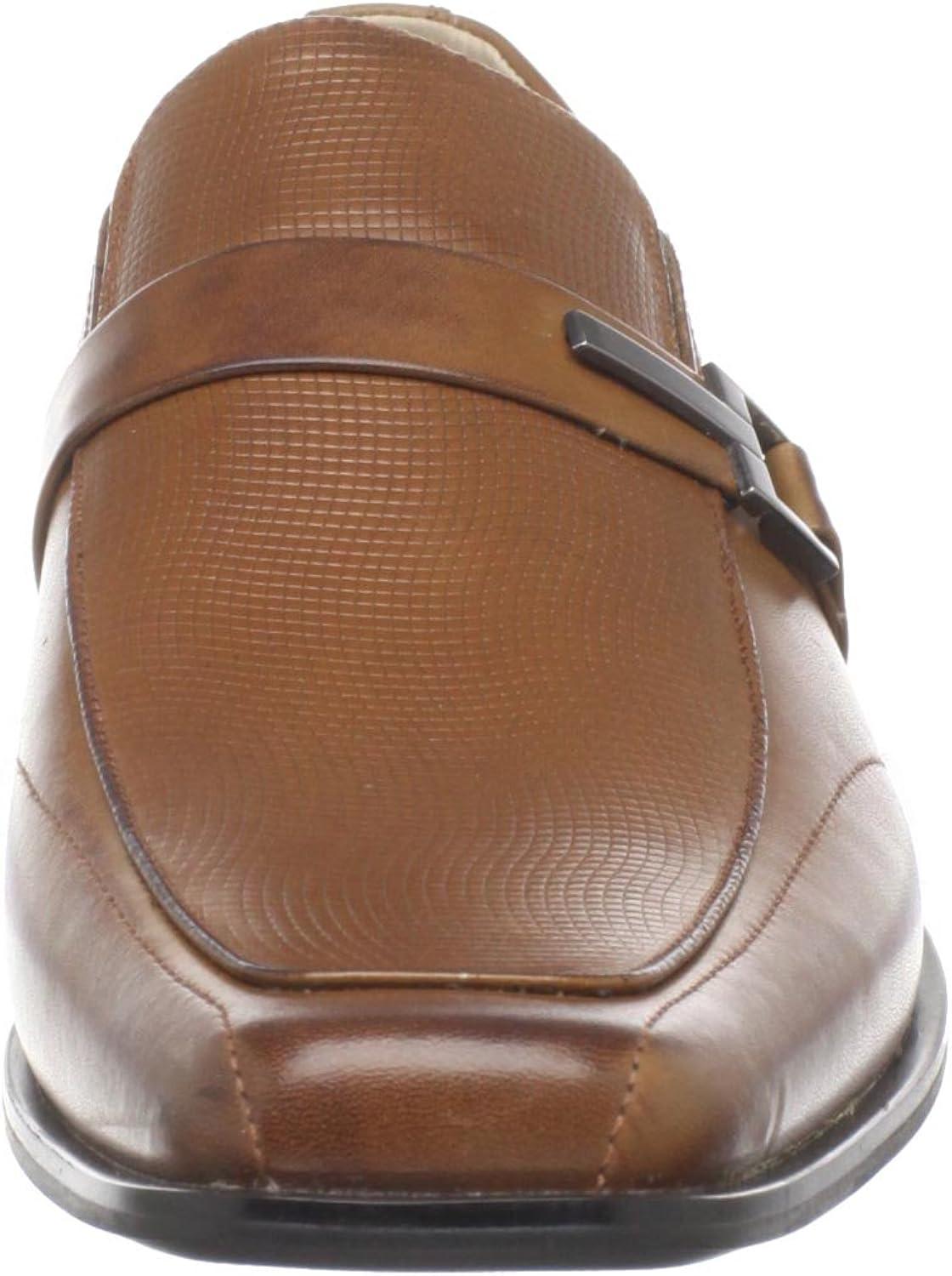 STACY ADAMS Men's Beau Moc Toe Bit Slip-On Loafer 10 Cognac