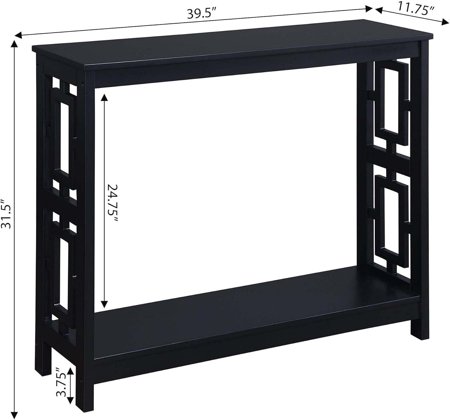 Convenience Concepts Town Square Console Table in Black Wood Finish