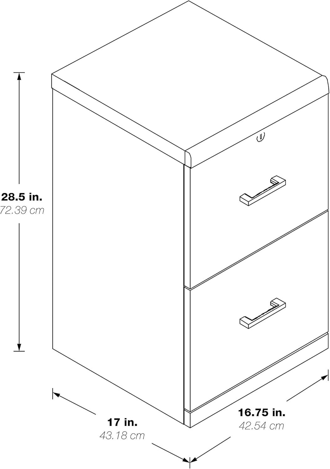 Natural 2-Drawer Lockable Vertical File Cabinet with Engineered Wood